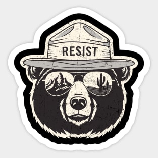 Vintage Smokey The Resist Bear - Resist Bear Save Our Parks Sticker